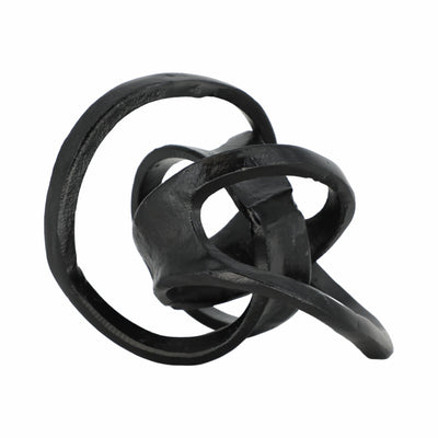 ALUMINUM KNOT SCULPTURE, 7", BLACK