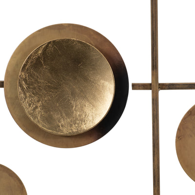 METAL, 29" CIRCLES METAL WALL DECO, GOLD