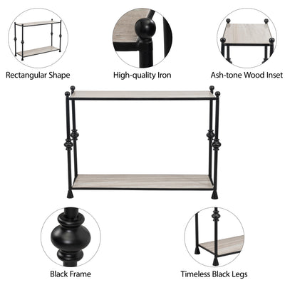 Metal, 44" Elliot Console Table, Black, K/d