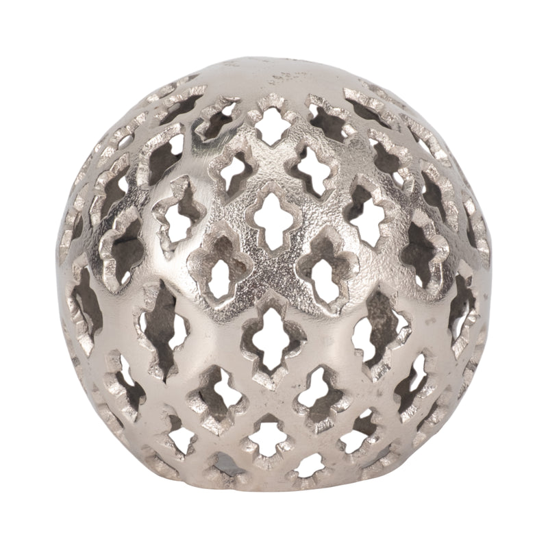 METAL, 6" CUT-OUT ORB, SILVER