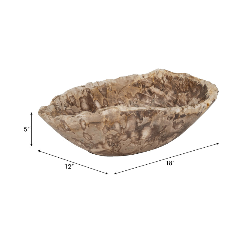 Petrified Wood, 18" Oval Bowl, Multi