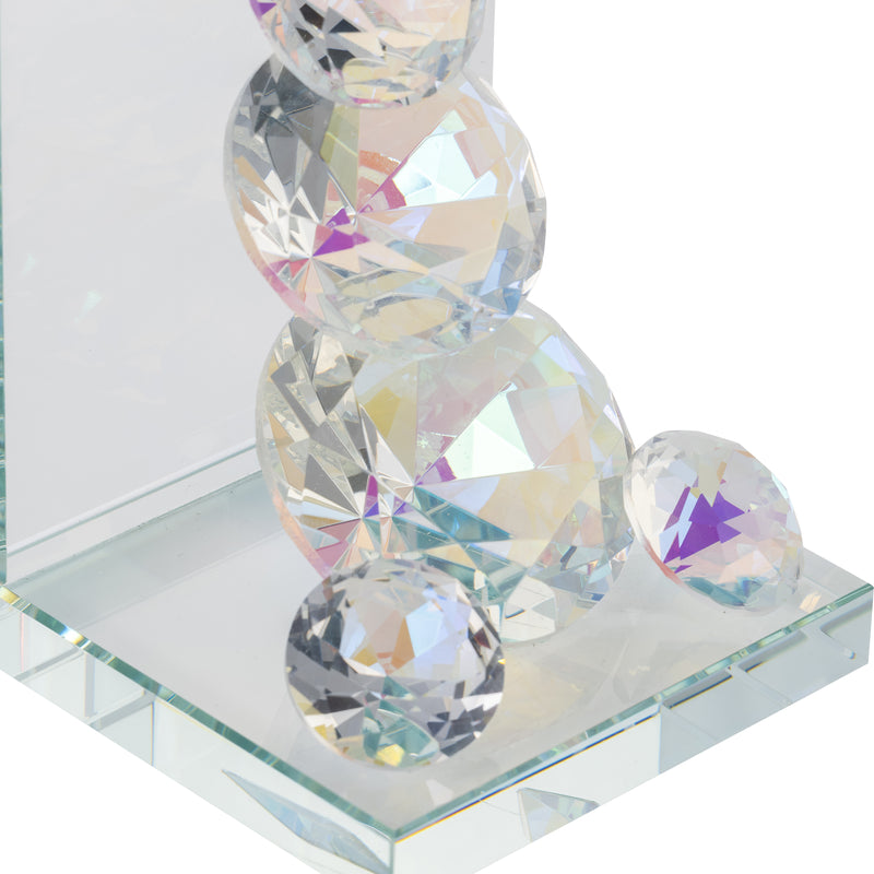 S/2 CRYSTAL DIAMOND BOOKENDS, RAINBOW