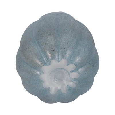 14" Glass Sea Urchin Vase, Blue