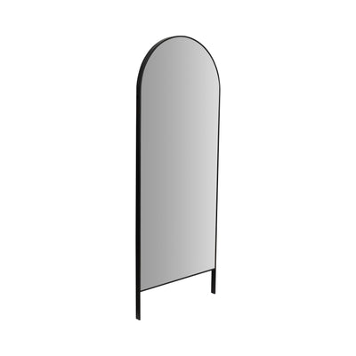 METAL, 28X72 ARCH FLOOR MIRROR ON STAND, BLACK