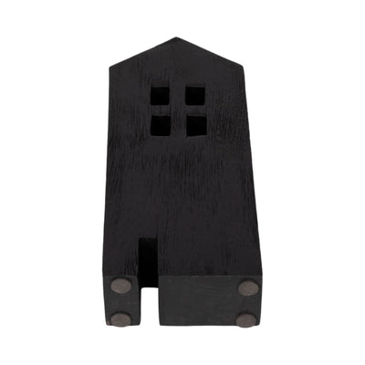 10" Wood House Decor, Black