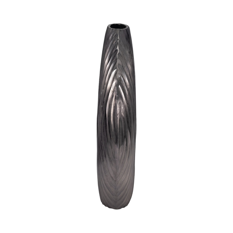 Metal, 17" Foril Large Graphite Vase