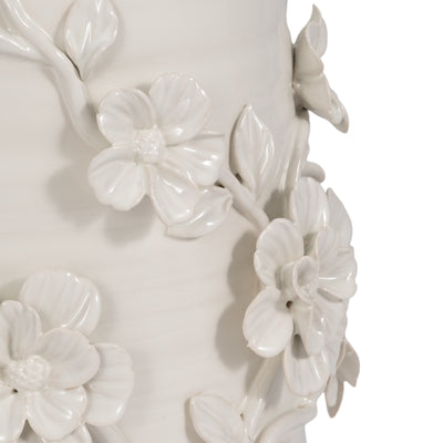 11" Floral Vase, White