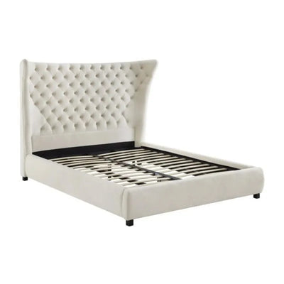 Sassy Cream Velvet King Bed