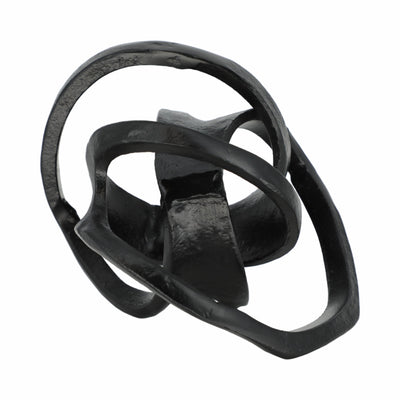 ALUMINUM KNOT SCULPTURE, 7", BLACK