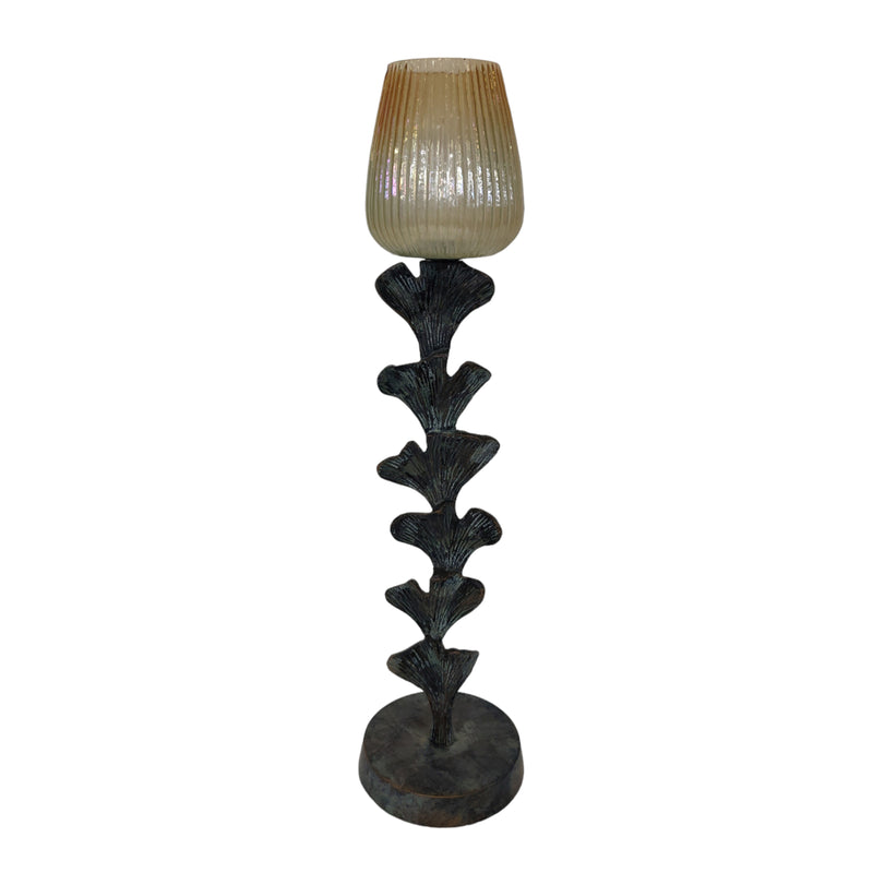 S/3 17/20/23" Yarrow Candleholders, Gray