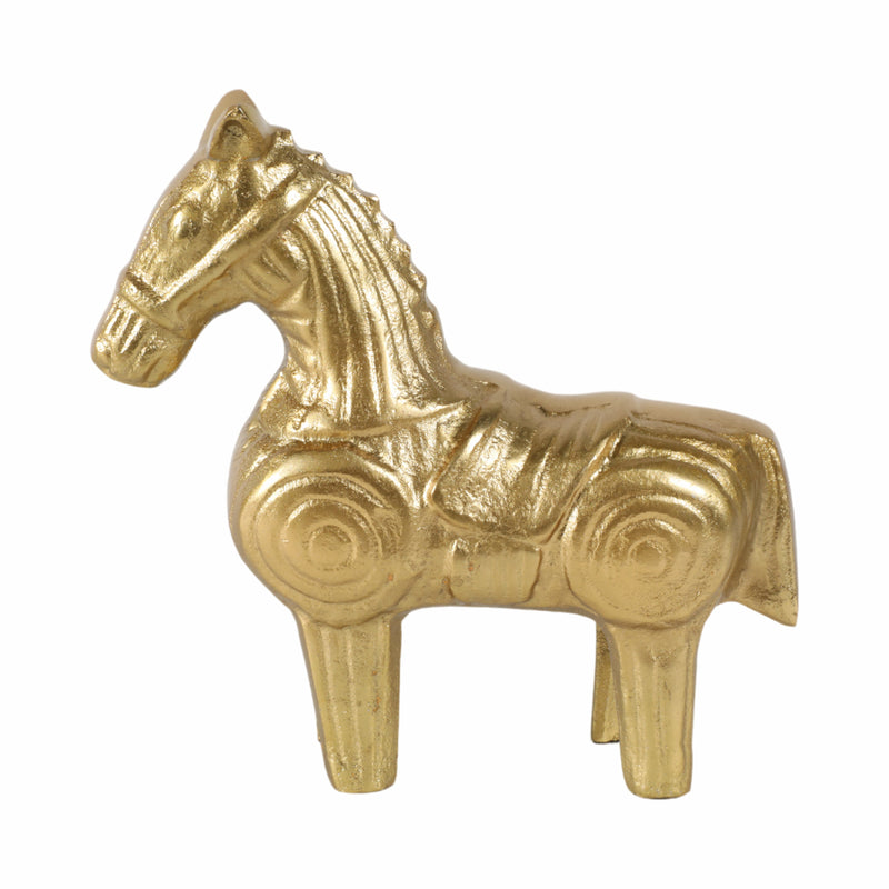 Metal, 9" Funky Horse, Gold