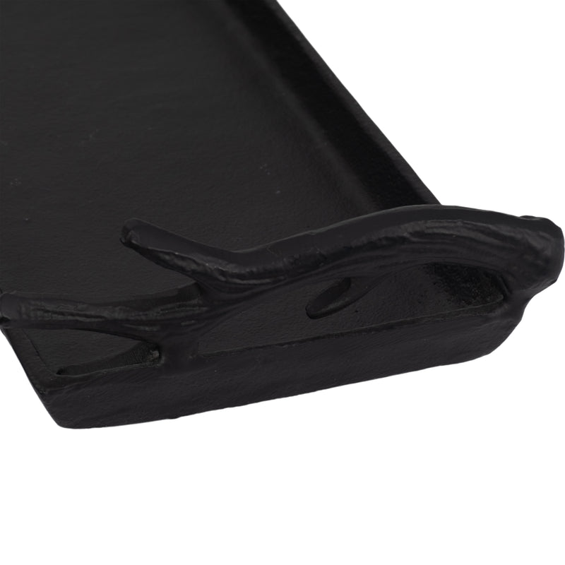 Metal, S/2 27/35" Trays W/ Antler Handle, Black