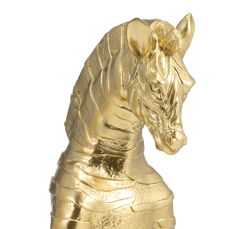 RESIN, S/3 8" NO EVIL ZEBRAS, GOLD