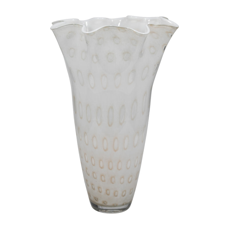 20" Meira Ivory Bouquet Glass Vase