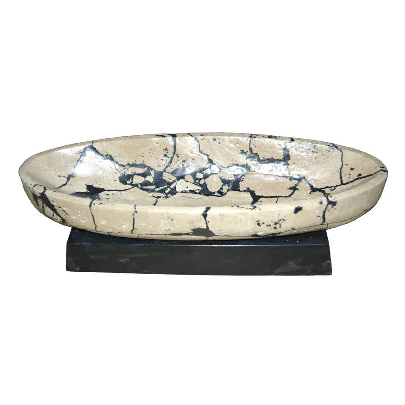 18" Gorda Crackle Travertine Bowl