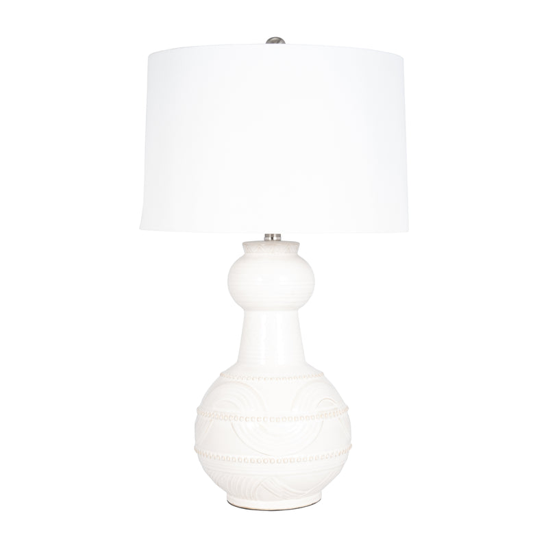 Ceramic 28" Bottle Table Lamp, White