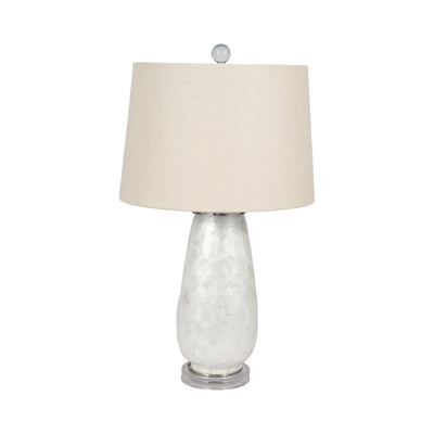 28" Capiz Table Lamp Acrylic Base, Champagne