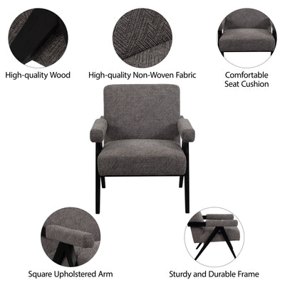 WOOD - SCANDINAVIAN ACCENT CHAIR - GRAY