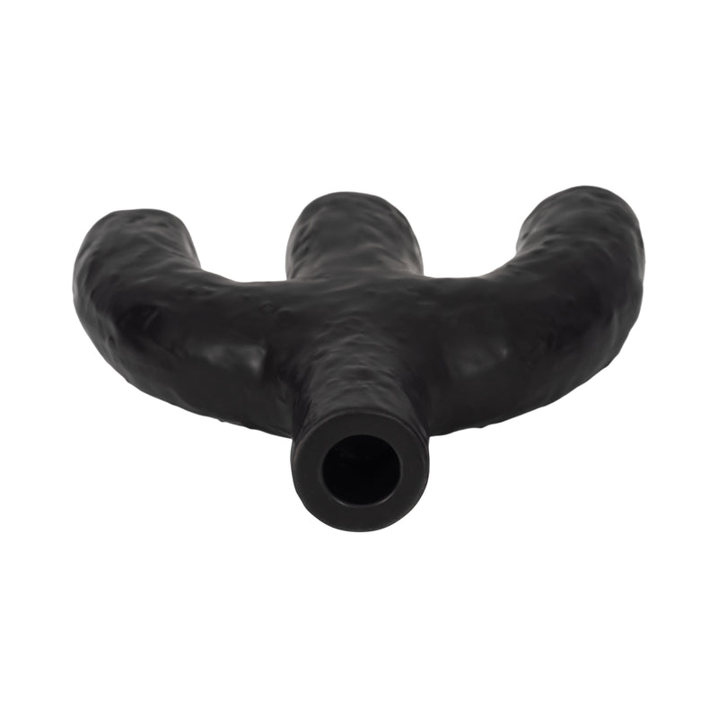 7" Volcano Texture Double Arched Taper Holder, Bla