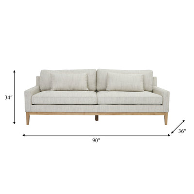 WOOD, 3-SEATER  BOLSTERED SOFA, BEIGE KD