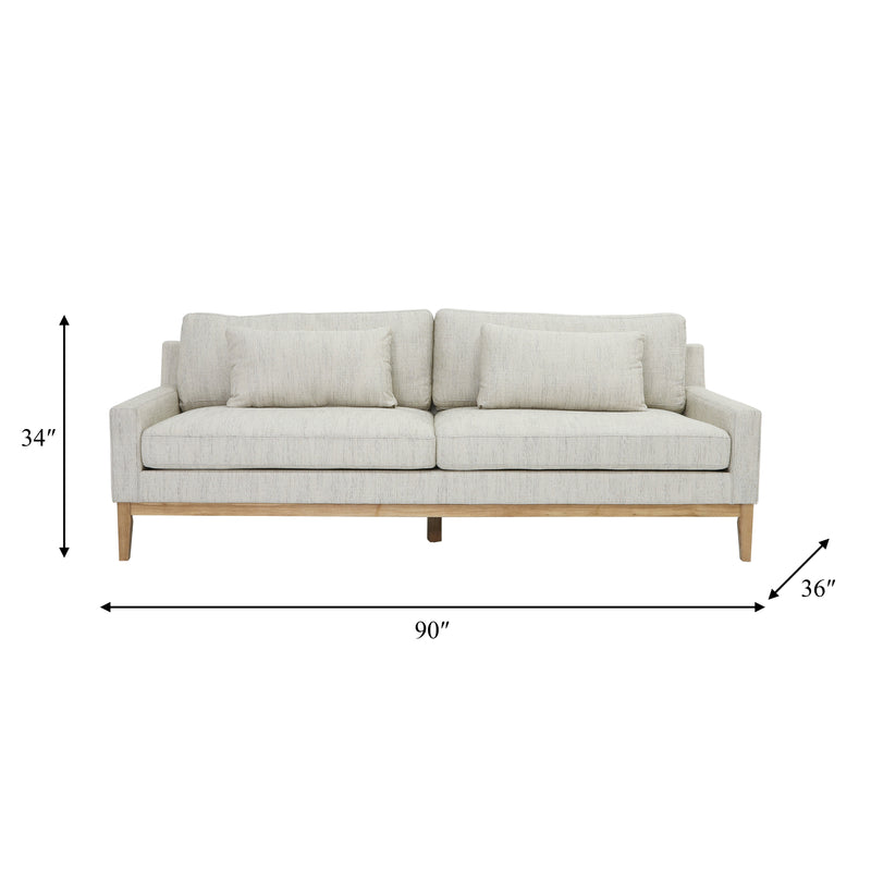 WOOD, 3-SEATER  BOLSTERED SOFA, BEIGE KD