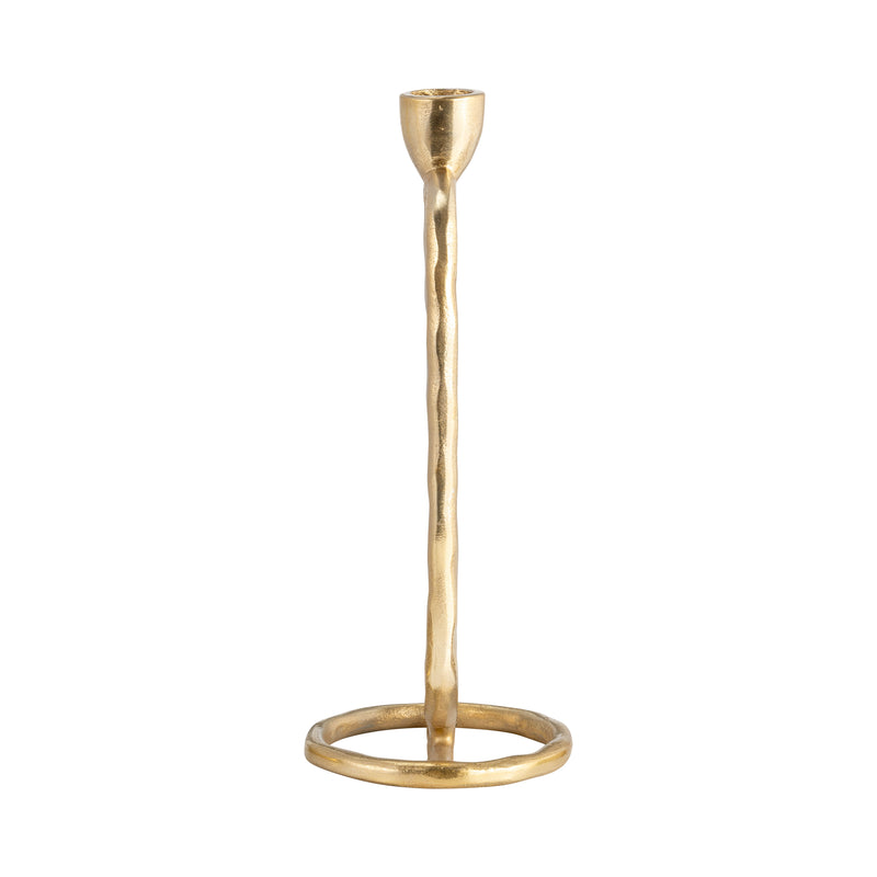 METAL, 10" OPEN OVAL TAPER CANDLEHOLDER, GOLD