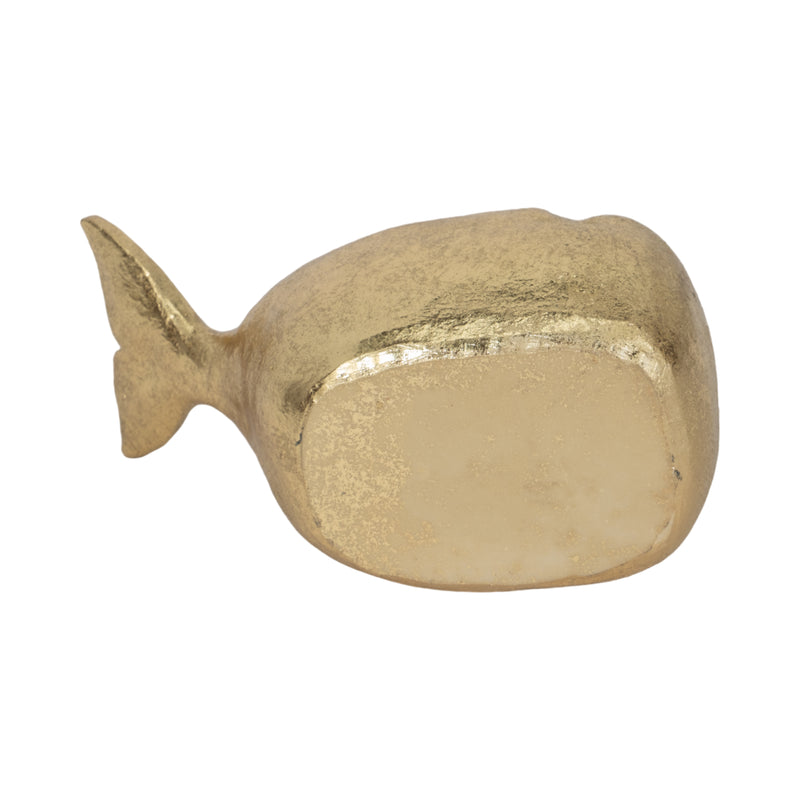 8" Whale Tabletop D?cor, Gold