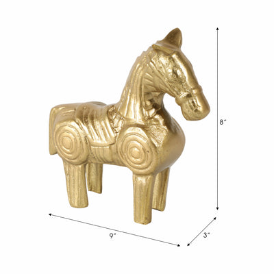 Metal, 9" Funky Horse, Gold