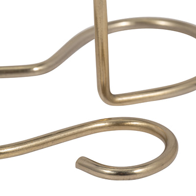 METAL, 11" SQUIGGLY BASE TAPER CANDLEHOLDER, GOLD