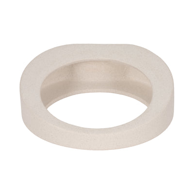 8" Sand Glaze Loop Object, White