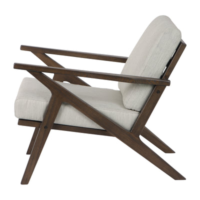 32" Cressida Wood Accent Chair, Ivory