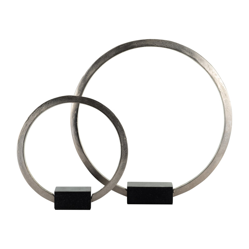 METAL,17",STANDING RING W/BASE ,NICKEL/BLACK