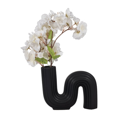 CER, 6" LOOPY VASE, BLACK