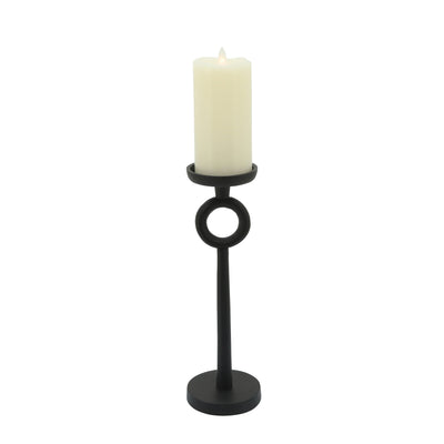 13"H METAL CANDLE HOLDER, BLACK