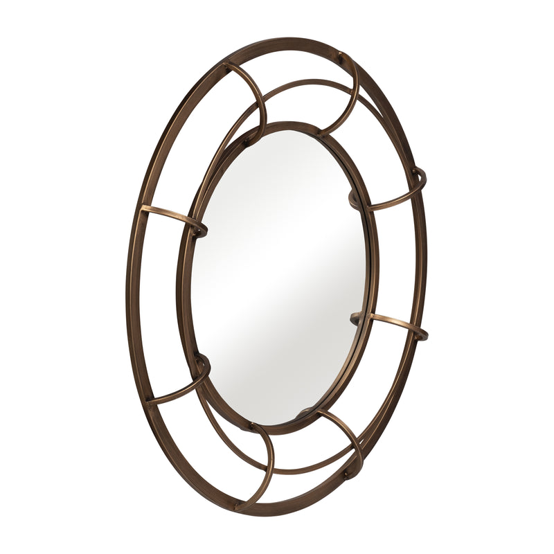 METAL FRAME 28" WALL MIRROR ,GOLD - WB