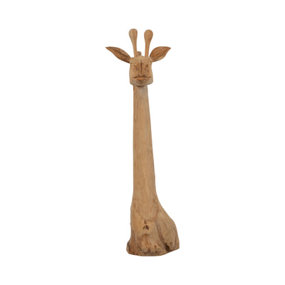 Wood, 45" Giraffe Bust, Natural