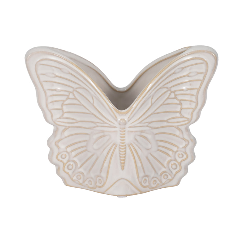 7" Butterfly Planter, Ivory