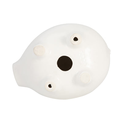 CER, 8" PIG WITH CROWN, WHITE