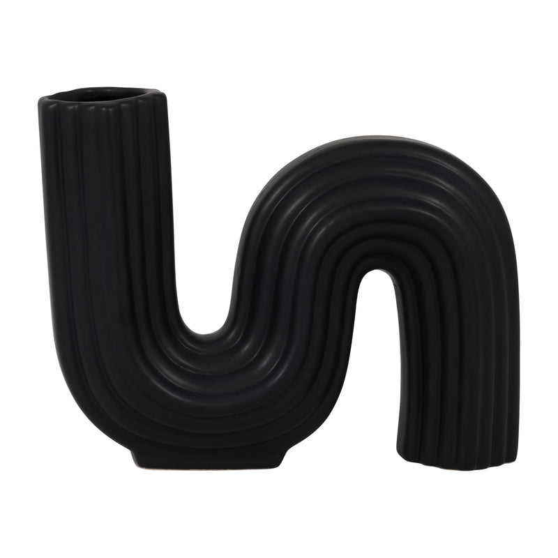 CER, 6" LOOPY VASE, BLACK