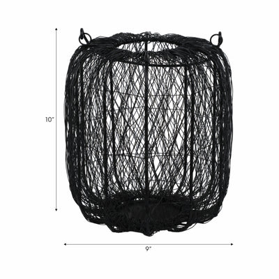 METAL, 10"H WIRE LANTERN, BLACK