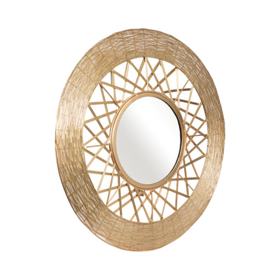 METAL 28" WEAVE-LIKE MIRROR, GOLD WB