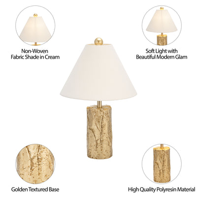 Resin 26" Textured Table Lamp, Gold