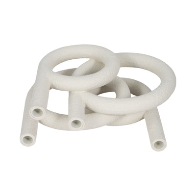 15" Looped 4-taper Candleholder, White