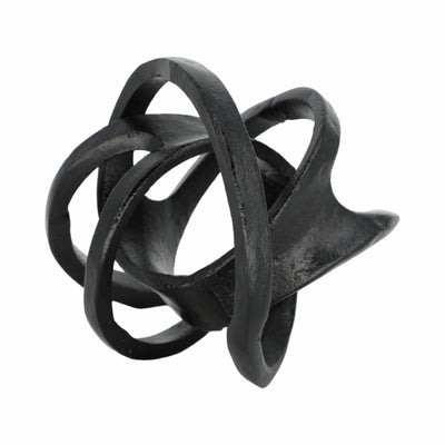 ALUMINUM KNOT SCULPTURE, 7", BLACK