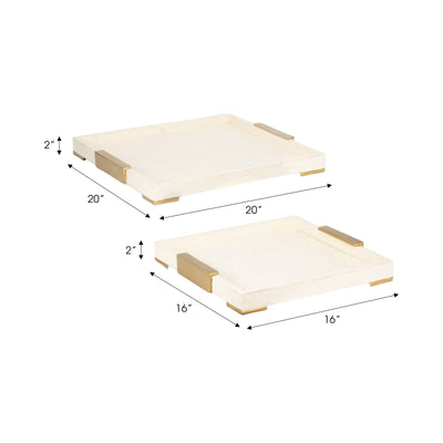 S/2 16/20" Carley Resin Trays, Natural