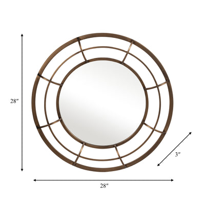 METAL FRAME 28" WALL MIRROR ,GOLD - WB