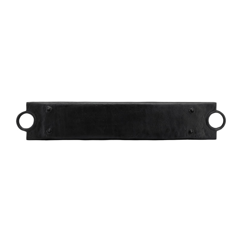 METAL,S/2 26/32",FLAT TRAY W/RING HANDLES,BLACK