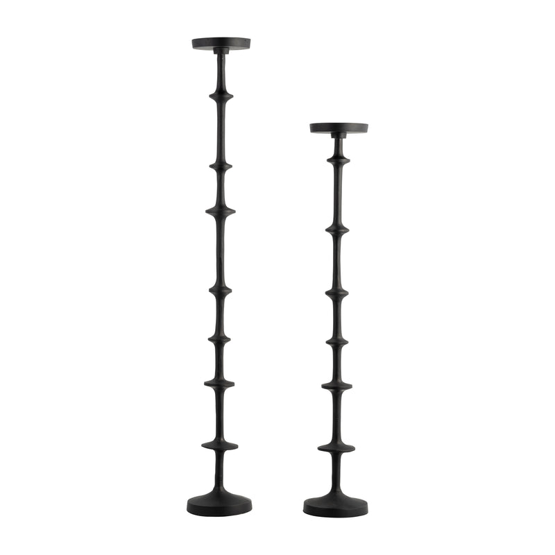 METAL, 29" ABACUS FLOOR PILLAR CANDLEHOLDER, BLACK