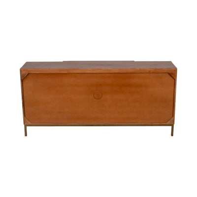 30" MIDCENTURY SLAT SIDEBOARD, MANGO BRWN