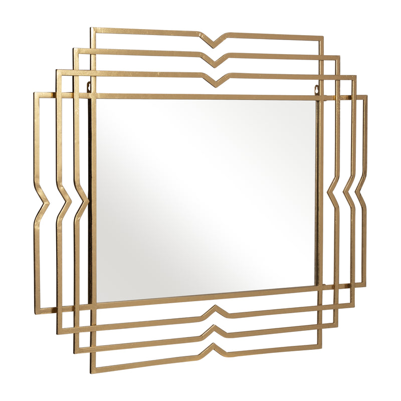 Metal 39" Rectangular Mirror,gold